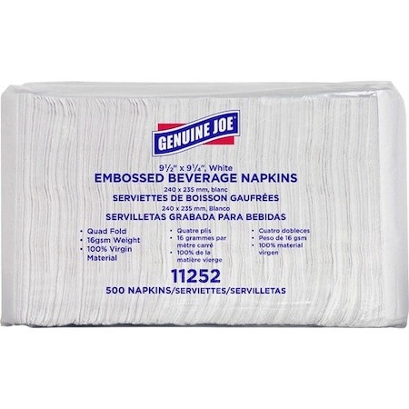Genuine Joe NAPKIN, BEVERAGE, 9.5X9.25, 8PK GJO11252